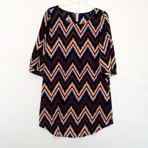 YETTS Straight Shift Dress; Knee Length; 3/4 Sleeves; Size 10/12